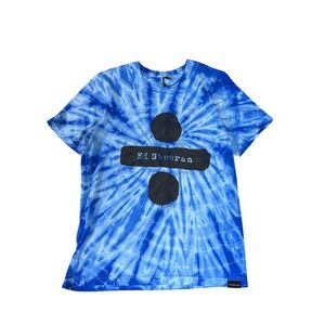 Ed Sheeran Divide Tour Tie Dye T Shirt Blue White Graphic Tee Concert Pop